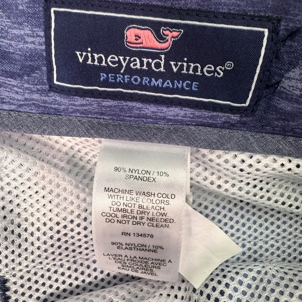 Vineyard Vines Shorts Mens 38 Performance Breaker Purple Camo Stretch EUC